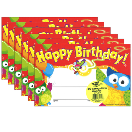 TREND ENTERPRISES Happy Birthday Owl-Stars® Recognition Awards, PK180 T81044